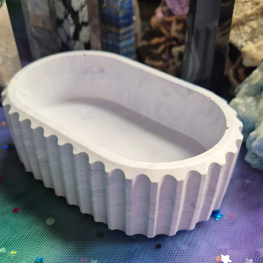 Ribbed Oval Trinket Dish