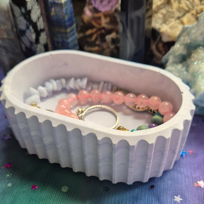 Ribbed Oval Trinket Dish