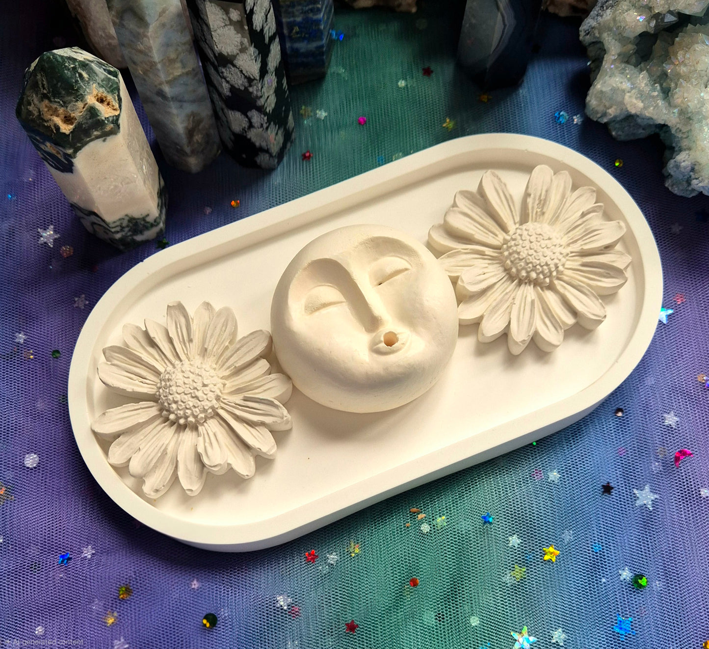 Moon Face Incense Holder